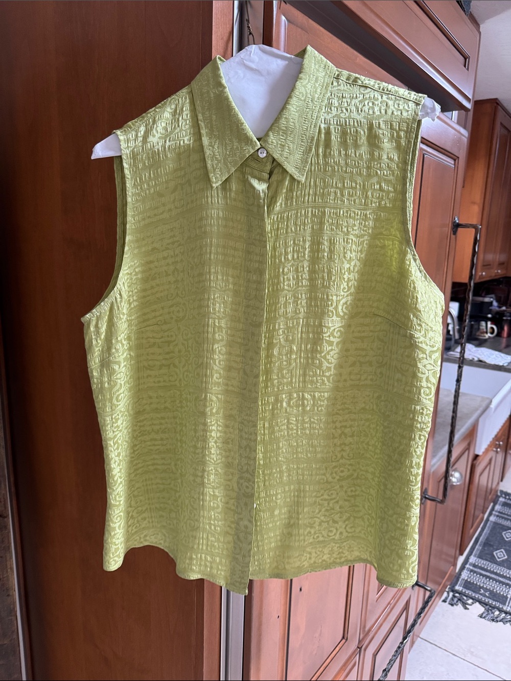 Talbots Light Lime Sleeveless Collared Camisole